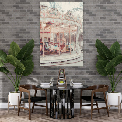 Dreamy Parisian Carousel Whimsical Architecture Wall Art Print by Talitha McQueen - Print