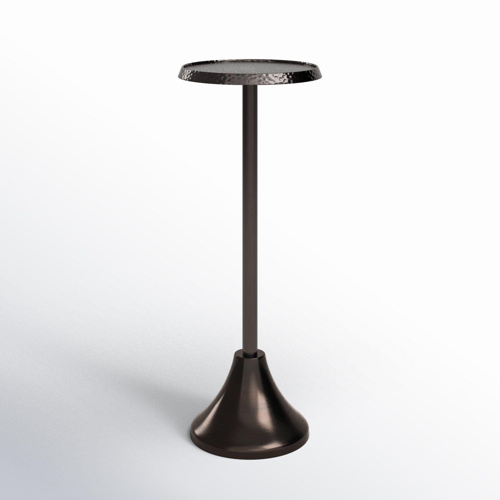 Deanna End Table, 23" H x 9" W x 9" D, Pewter Base/Mirrored Glass Top