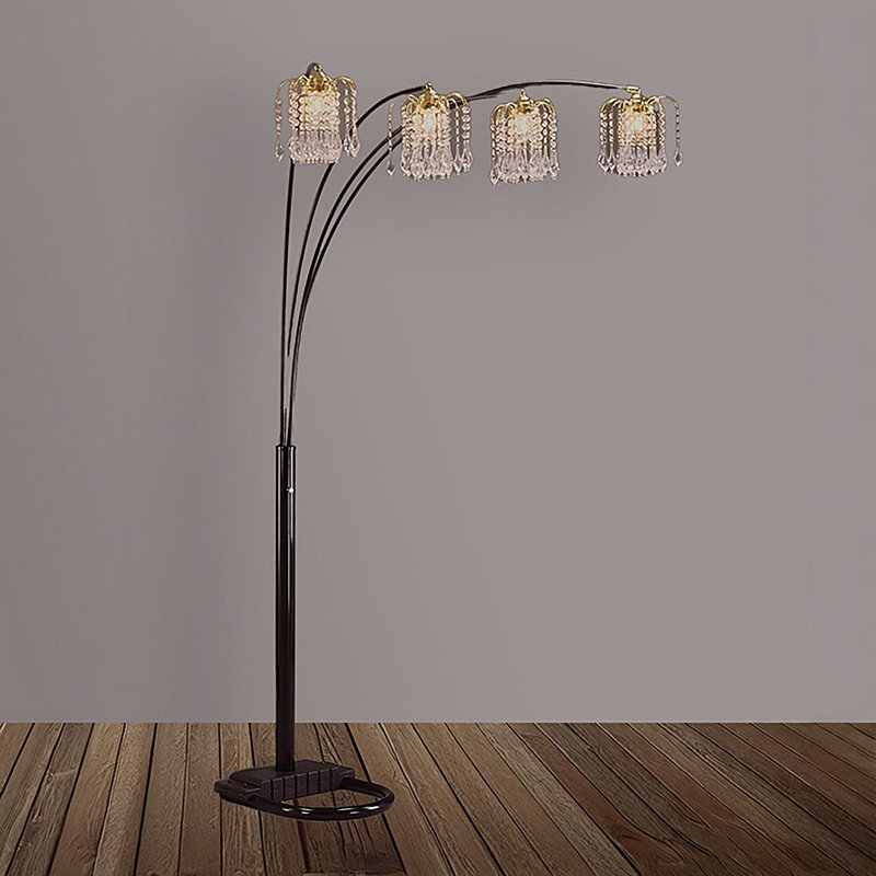 Lampe sur pied Ashawna, Noir et or