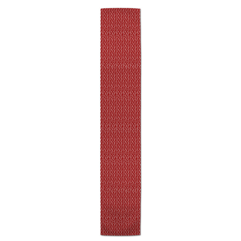 Chemin de table Doster, 90 po x 16 po, Rouge, Chevron