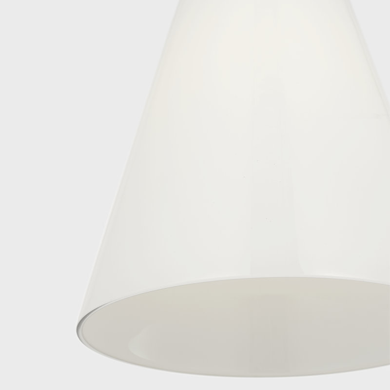 Luminaire suspendu à une lumière Hayden, Nickel brossé, Blanc