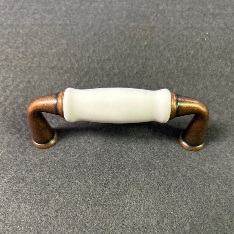 (Paquet de 5) Poignée évasée 3 pouces Avante avec insert en céramique amande, Cuivre antique