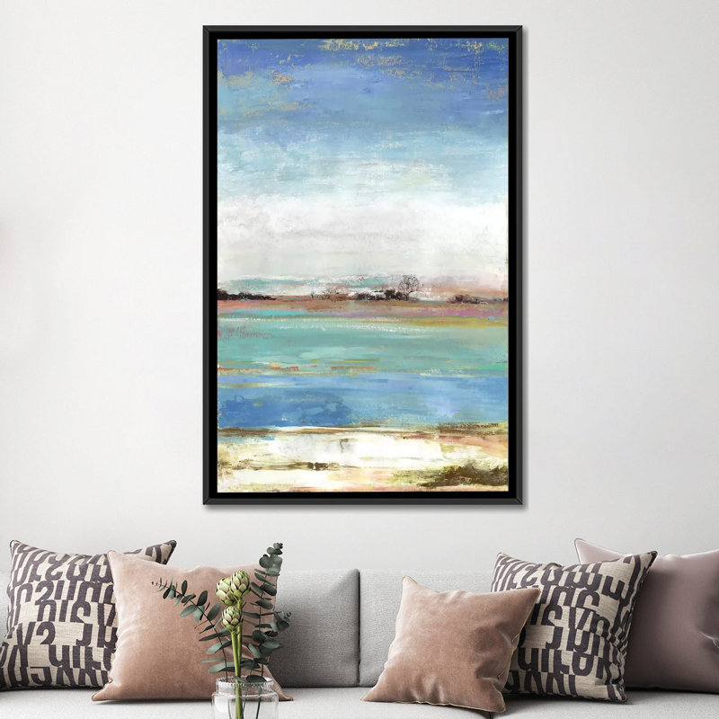 « waterfront i », reproduction sur toile, H 60 po x l 40po x P 1,5 po, Toile avec cadre noir