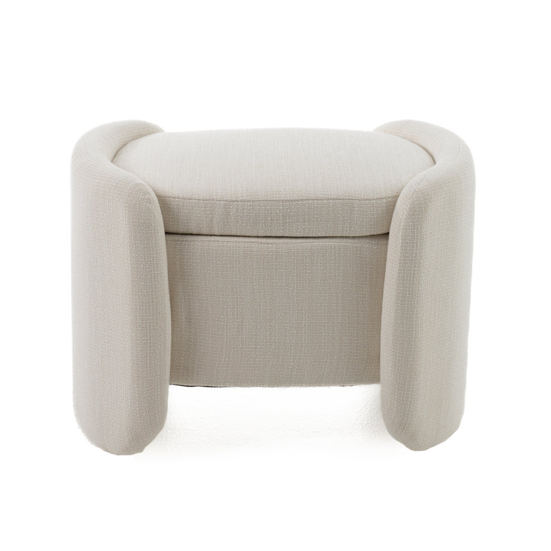 Erin - Modern Cream Fabric Storage Ottoman