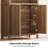 71" Tall Book Shelf With Cabinet 5 Tier Fluted Bookcase With Doors-206568395