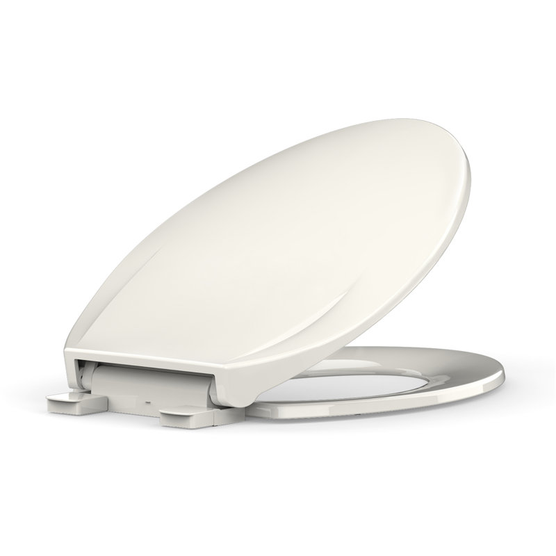 Toilet Seat Elongated,Toilet Seat with Quick-Release And Quick-Attach, Plastic Toilet Seat with Soft Close, Easy Install and Clean - Biscuit