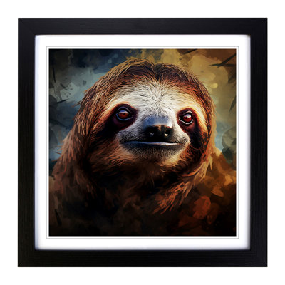 Sloth Digital No.1 - Single Picture Frame Print on Wood