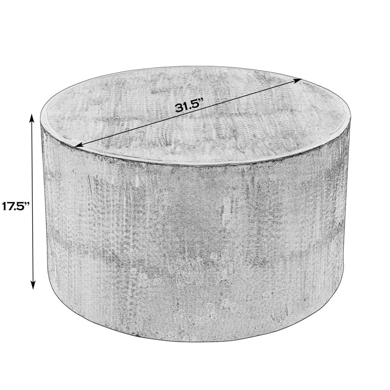 Tundra 31.5 in. W Round  Stainless Steel Coffee Table