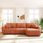 Canapé modulaire de 110 po, en forme de L avec siège très grand, conception à tirette, repose-pieds mobile, mousse haute densité, combinaison libre, structure en métal et en bois robuste, tissu bouclé-125894247