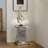 Mirrored End Table Nightstand With LED, Crystal Diamond Inlay