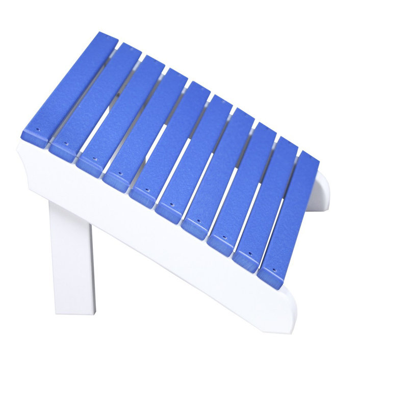 Repose-pieds adirondack en plastique deluxe Bowmans, Bleu / Blanc