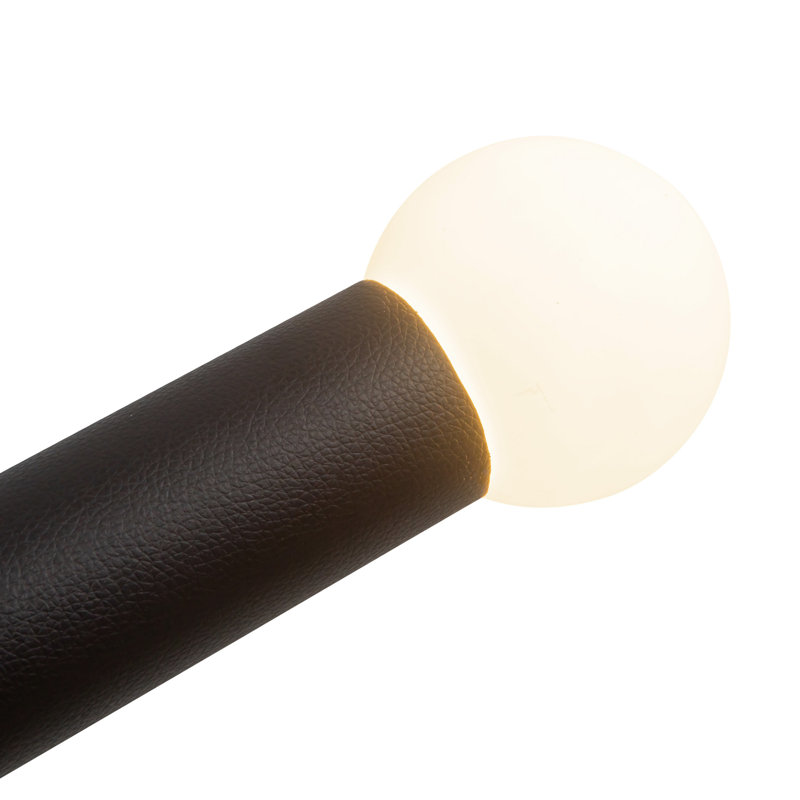 Calla 3 - Light LED Chandelier, Brushed Gold/Black Vegan Leather