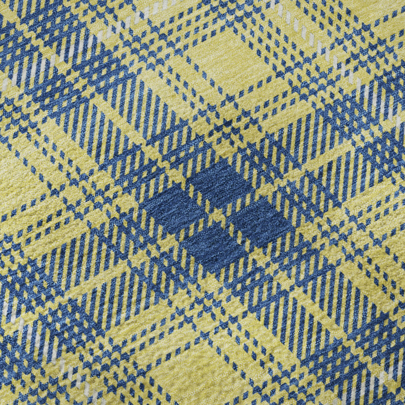 Premium Machine Washable Natoma AMF993 Plaid Rug, Rectangle 2'6" x 3'10"