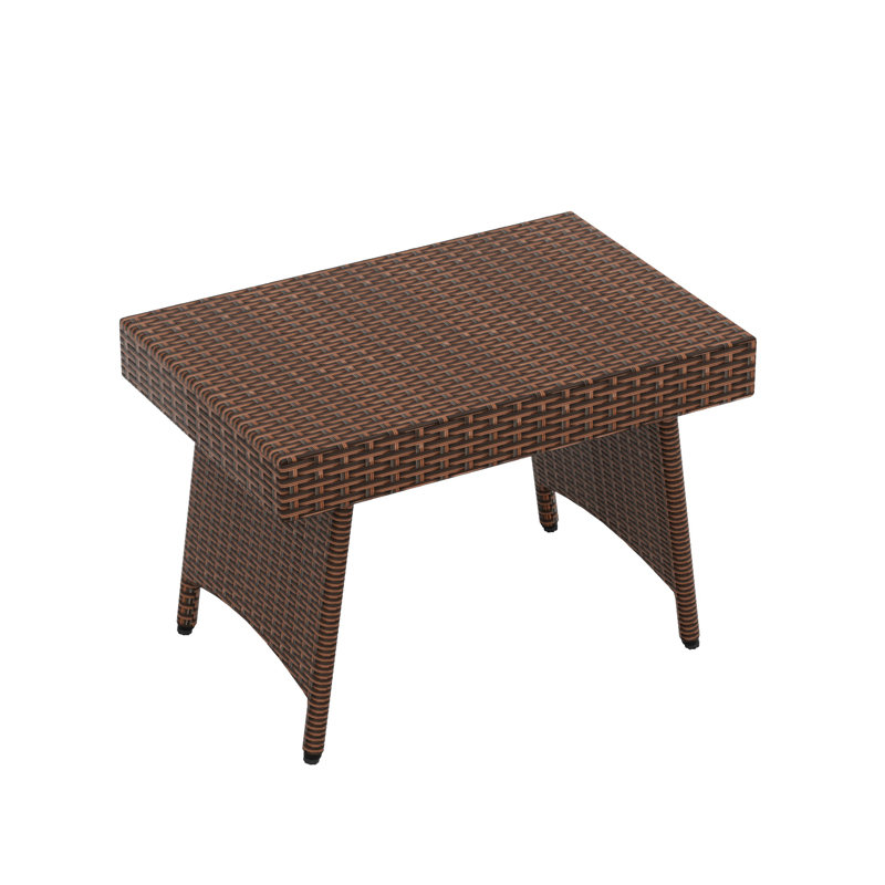 Table d'appoint pliante en osier Brinson, Brun