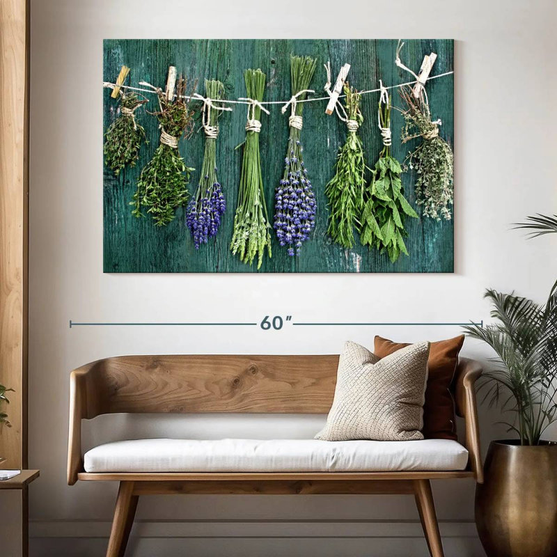 Harnek herbes séchées sur bois, H 34 po x l 51 po