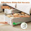 Rangement sous le lit avec roulettes, rangement sous le lit à hauteur réglable, contenants de rangement sous le lit, rangement sous le lit pour les vêtements, tiroirs sous le lit en métal pour chaussures, couvertures, jouets, paquet de 2 (gris)