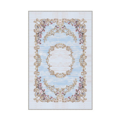 Premium Hall Carpet, 2.6 x 4.9 Feet, 100% Polyester, 650 gr/m² | Antibacterial, Non-Slip PVC Dot Underside, 0.3 in Pile Height | Machine Washable, 3D Digital Print, Durable & Stylish for Home Décor