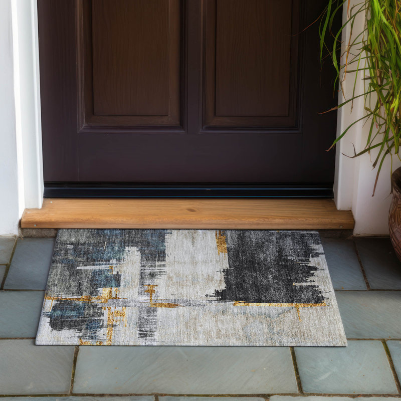 Tapis intérieur / extérieur Malani avec envers antidérapant, Rectangle 1 pi 8 po x 2 pi 6 po
