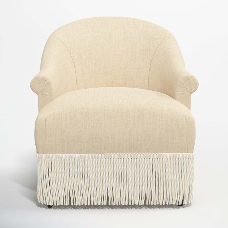 Fauteuil à oreilles Callie, Lin classique, Ivoire