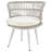 Monaco Traditional 2-Person Patio Conversation Set with Polyester Cushions and Table in Cream and White-1849877773