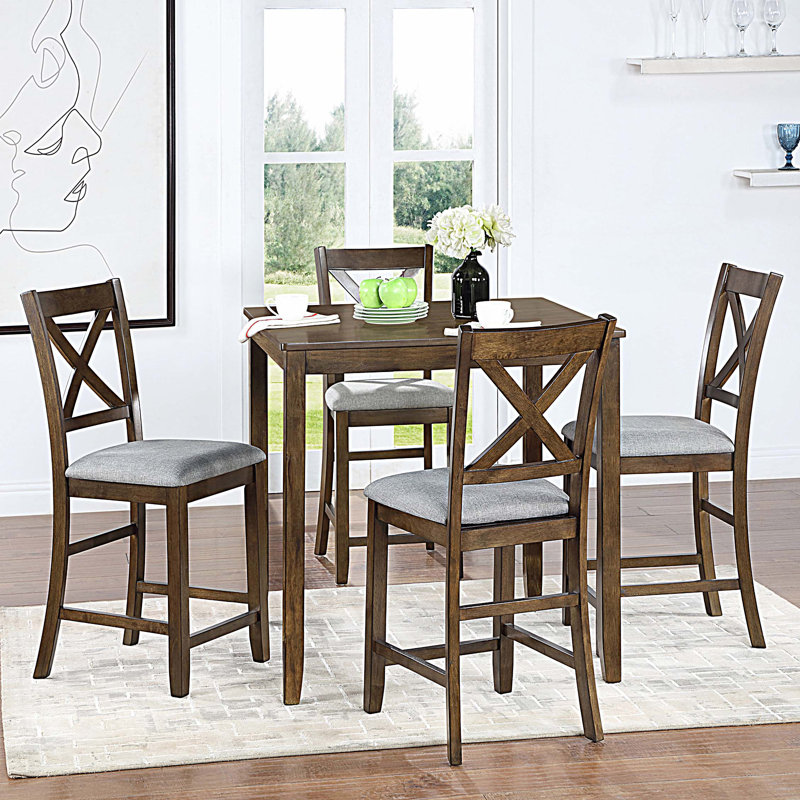 4 - Person Counter Height Dining Set, Walnut