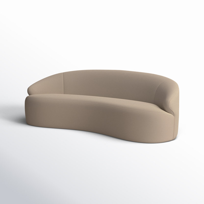 Ashton 100'' Upholstered Sofa, Taupe Performance Basketweave