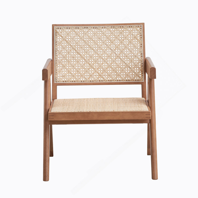 Chaise décontractée de style Mid-Century décontracté en rotin 1 pièce