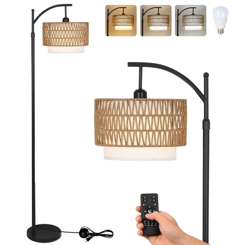 Byun 72.8'' Traditional Floor Lamp, Black