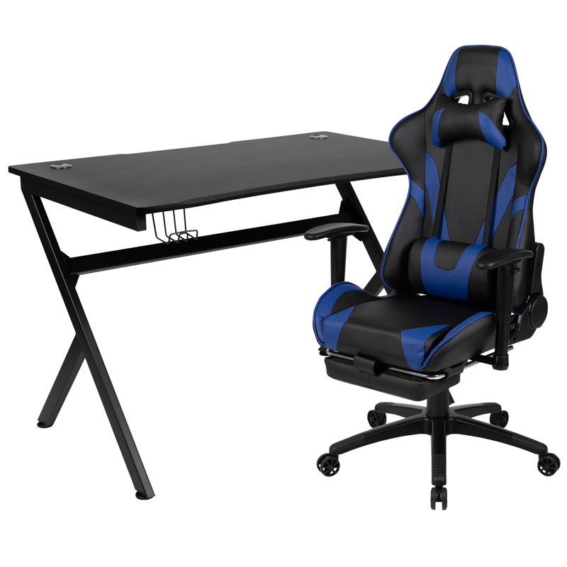 Bridesdale Adjustable Height Computer Desk, Blue