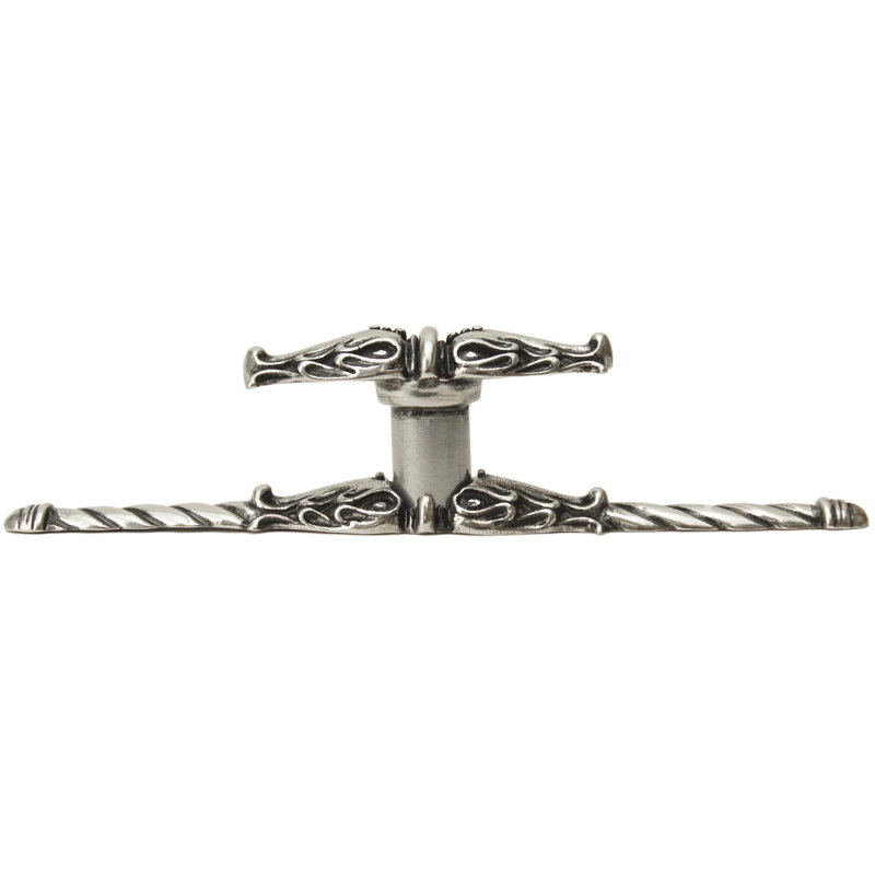Carpe Diem 836838-24 Acanthus Platinum leave large knob w/ rope large back plate Romanesque style   in Platinum, Silver