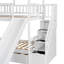 Lit superposé House avec lit gigogne et glissade, escalier de rangement, toit et fenêtre-1850928138