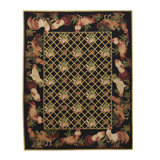 Hand-Knotted High-Quality Green/Black/Red Area Rug