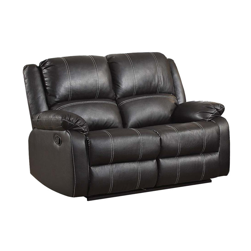 Causeuse inclinable en cuir synthétique Zuriel, Noir