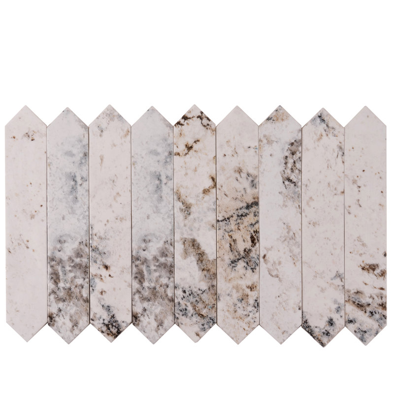 Festa 1.7 in. x 9.6 in. Polished Ceramic Tile, Cotton White