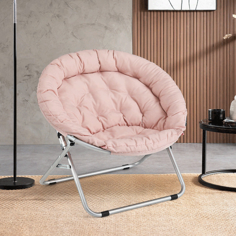 Fauteuil d'appoint pour chaise longue Amey, Polyester rose, Argent argent, Non