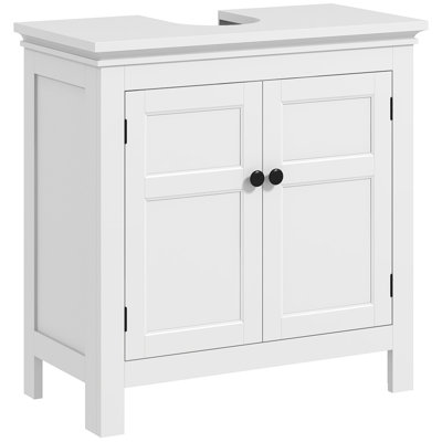 HOMCOM Under Sink Bathroom Cabinet Adjustable Shelf 60 x 30 x 60cm White