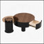 Round Nesting Coffee Table Set of 2 with Storage Drawer, Space-Saving Design for Living Rooms, Black Plastic Centre Tables