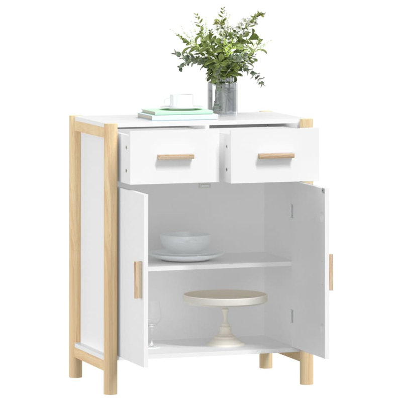 Keden Solid Wood Accent Cabinet, White