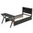Twin Size Wooden Gaming Platform Bed with LED Headboard, LED Desk, USB and Two Storage Drawers, Black