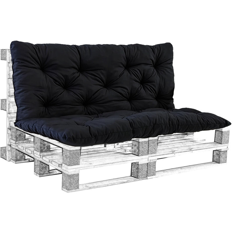 2-3 Seat Swing Replacement Cushion, Outdoor Bench Cushions With Backrest Thicken 4", 71" W x 20" D, Black