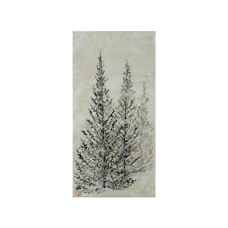 Nature Inspired "Silent Pines" Canvas Wall Art By , 24" H x 12" W x 1.5" D, Wrapped Canvas, Does Not Apply