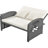 Wicker Rattan Double Chaise Lounge, 2-Person Reclining Daybed With Adjustable Back And Cushions, Free Furniture Protection Cover-376110050