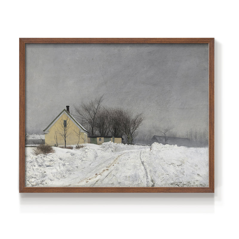 Paysages rétro-DCCV-impression encadrée - réaménageable, H 11 po x l 14 po, Noyer