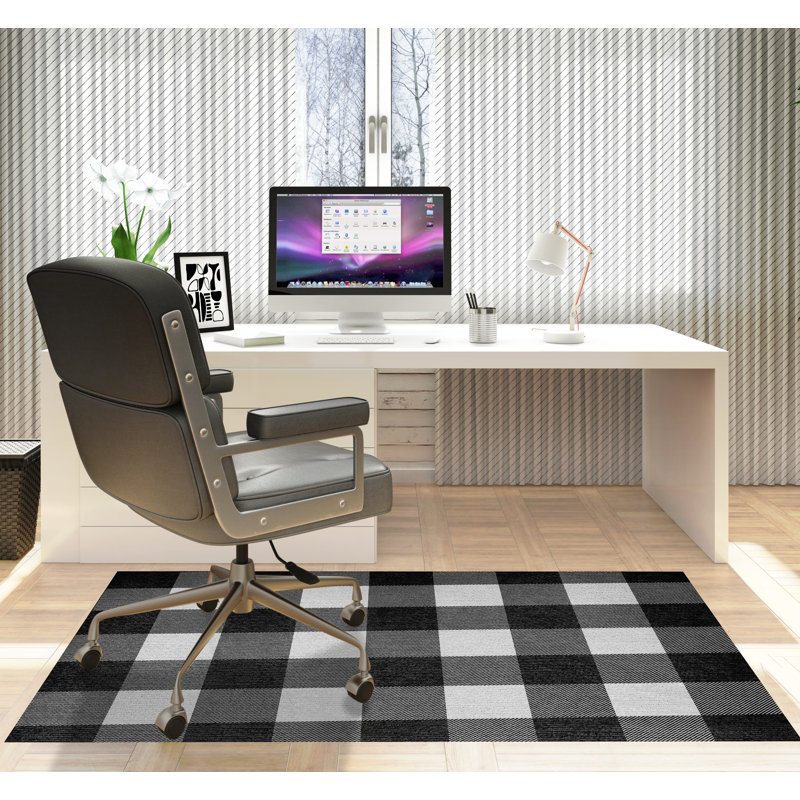 Tapis de chaise rectangulaire Chico, L 60 po x L 84 po, Noir