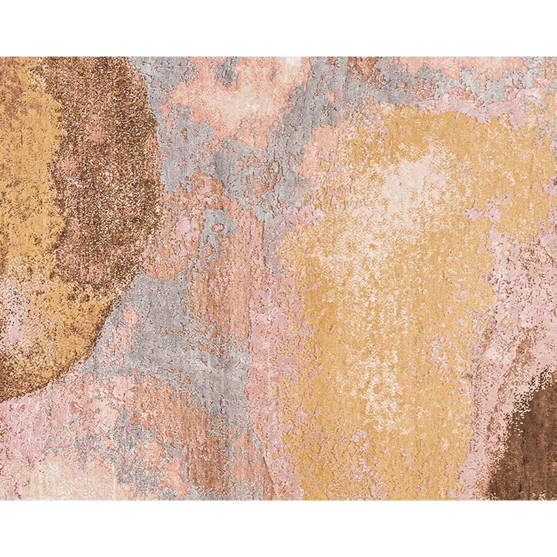 Hand Knotted Abstract Area Rug in Beige/Brown/Gray, Rectangle 8' x 10'