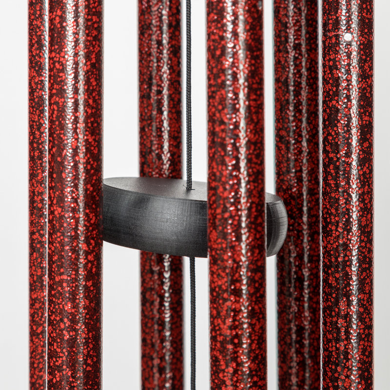 Ruby Splash Aluminum Wind Chime with Circular Design