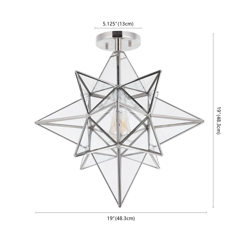 Chandesh Semi Flush Mount, Brushed Nickel