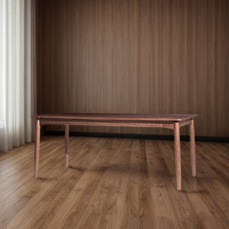 Beautiful Rectangular Dining Table For Home Use Walnut Solid Wood Dining Table, 31.49" W x 62.99" L
