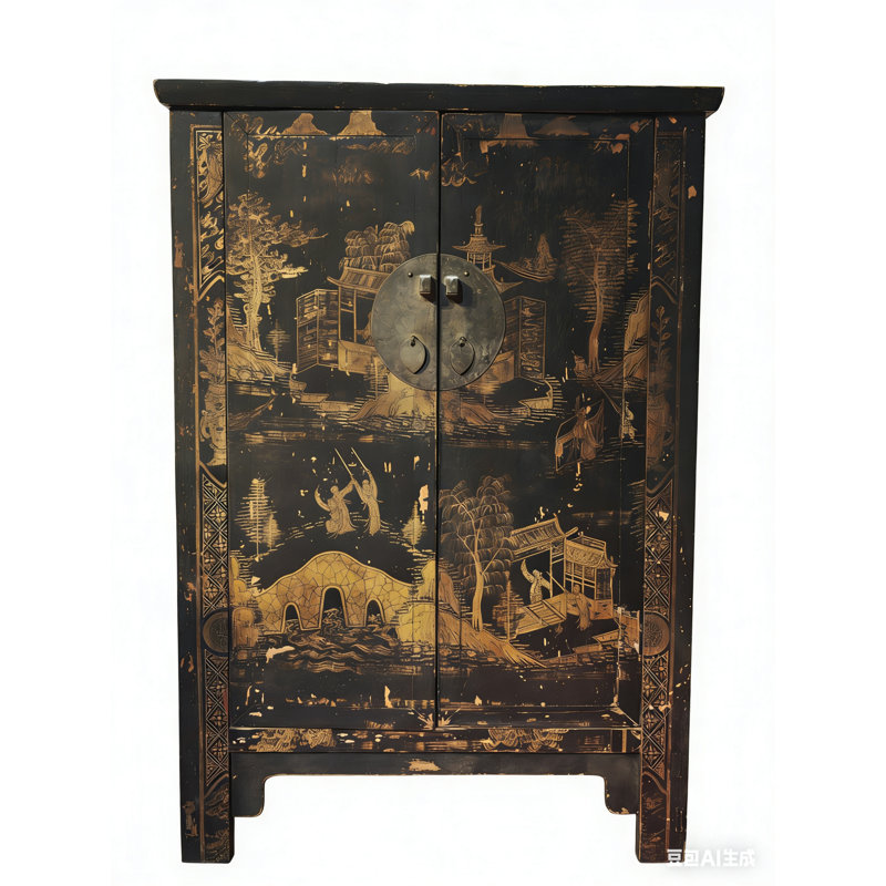 Chinese Chinoiserie-Style Landscape Cabinet