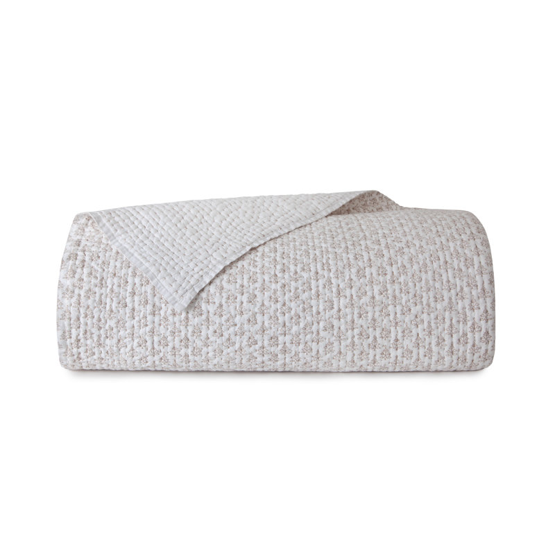 Courtepointe Iris Block par Erin Gates, Blanc / beige, Courtepointe simple